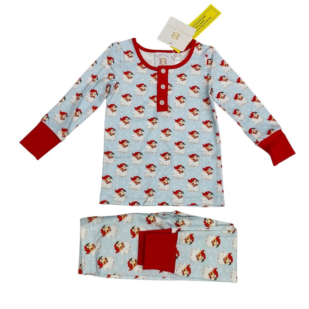 NWT Swoon Baby Size 8 Santa Baby 2pc Butterknit Blue Pocket PJ Set